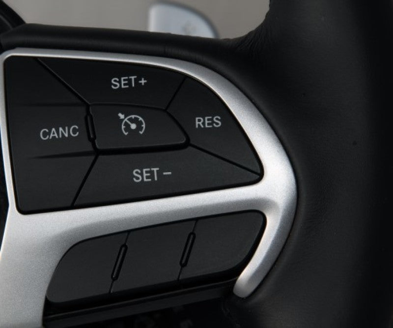 Z Automotive buttons installed on Dodge Charger steering wheel