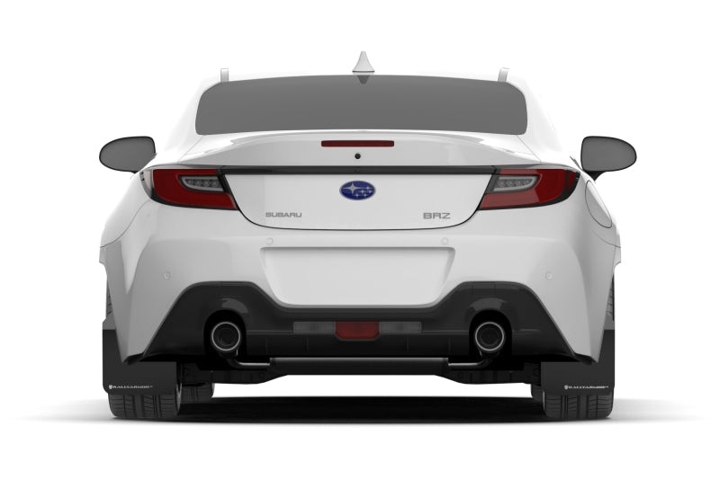 Rally Armor 2022+ Subaru BRZ / 2022+ Toyota GR86 Black UR Mud Flap w/ White Logo-Mud Flaps-Rally Armor