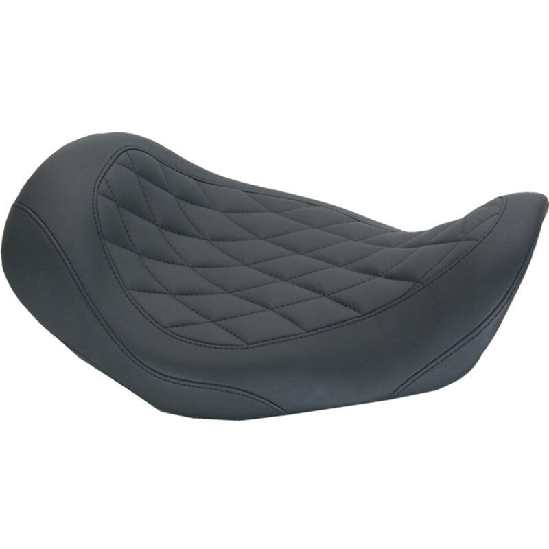 Mustang 06-17 Harley Dyna Wide Tripper Solo Seat Diamond Stitch- Black Mustang Motorcycle