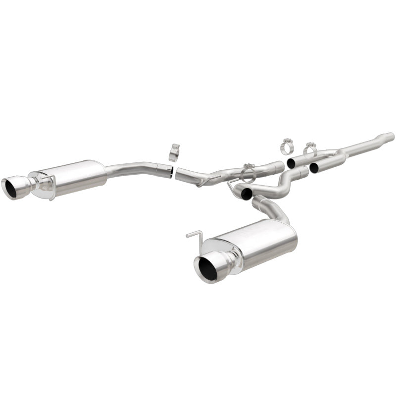 MagnaFlow Cat Back, SS, 2.5in, Street, Dual Split Polished 4.5in Tips 2015 Ford Mustang Ecoboost Magnaflow