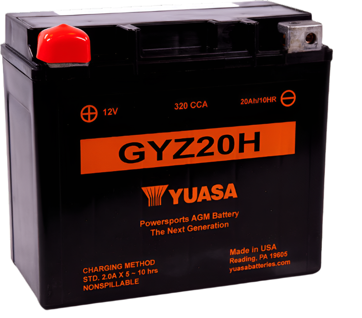 Yuasa GYZ20H High Performance Maintenance Free AGM 12 Volt Battery-Batteries-Yuasa Battery