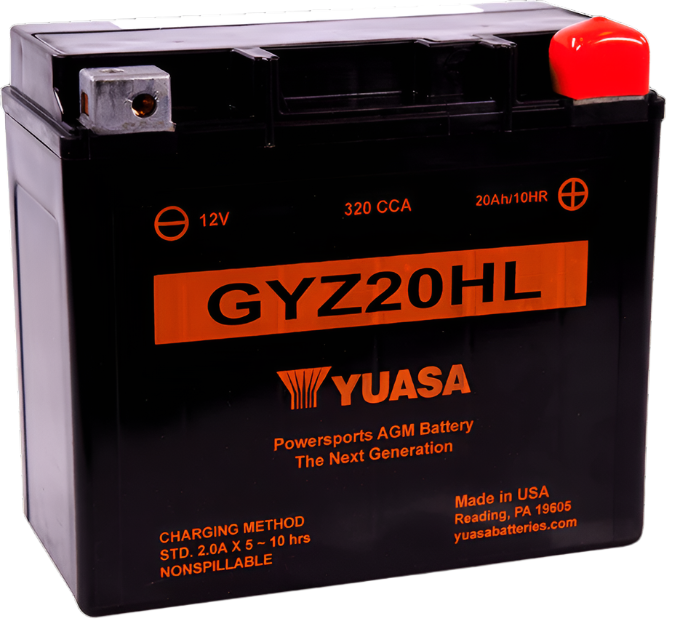 Yuasa GYZ20HL High Performance Maintenance Free AGM 12 Volt Battery-Batteries-Yuasa Battery