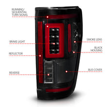 Load image into Gallery viewer, ANZO 21-23 Ford F-150 LED Taillights Seq. Signal w/BLIS Cover - Black Smoke ANZO