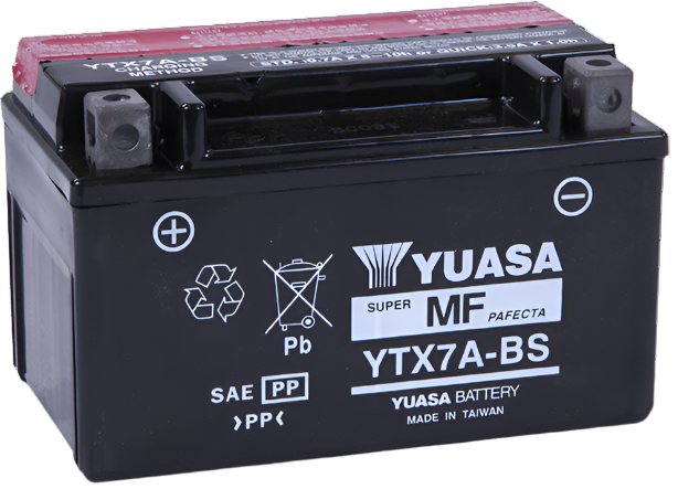 Yuasa YTX7A-BS Maintenance Free AGM 12 Volt Battery (Bottle Supplied)-Batteries-Yuasa Battery