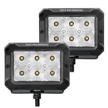 Load image into Gallery viewer, Go Rhino Xplor Bright Series Rectangle LED Flood Light Kit (Surface/Thread Std Mnt) 4x3 - Blk (Pair) Go Rhino