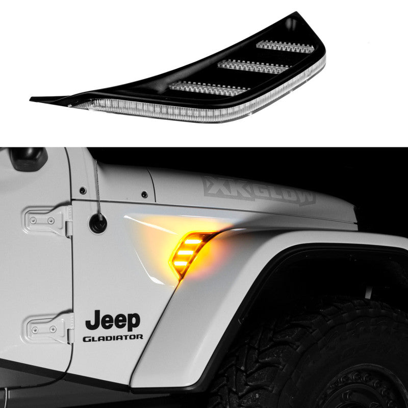 XK Glow Amber Jeep Air Vent Light w/ Turn Signal & Running Light-Light Accessories and Wiring-XKGLOW