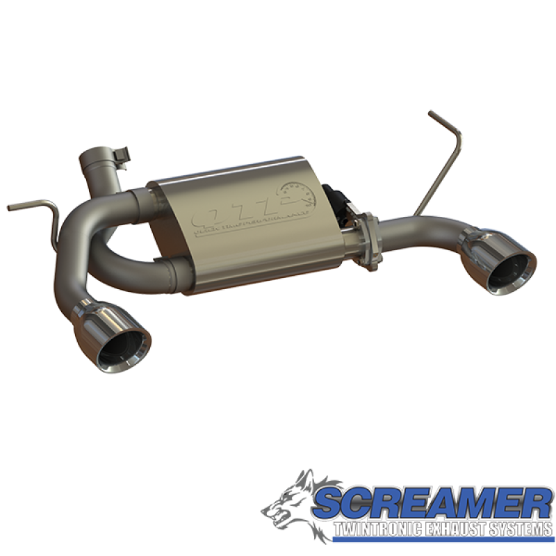 QTP 07-18 Jeep Wrangler 3.6L/3.8L 304SS Screamer Axle Back Exhaust w/4in Tips QTP