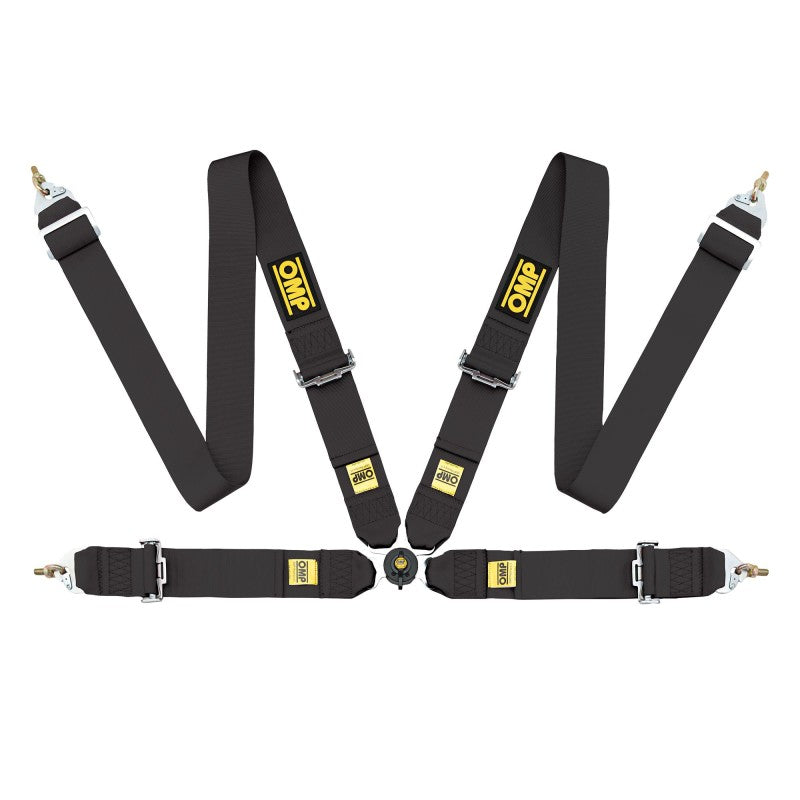 OMP Safety Harness First 3In 4 Points Black Fia 8854/98-Seat Belts & Harnesses-OMP