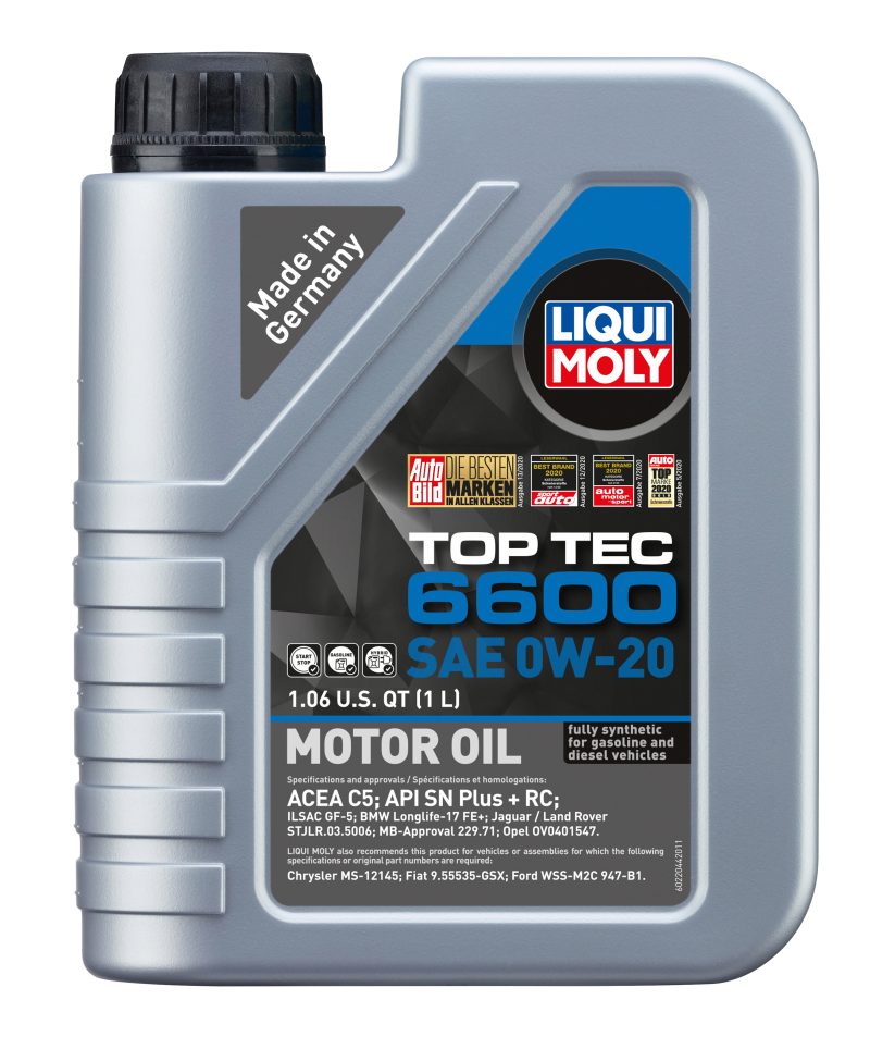 LIQUI MOLY 1L Top Tec 6600 Motor Oil SAE 0W20 LIQUI MOLY