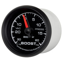 Load image into Gallery viewer, Autometer ES 52.4mm 30 In. HG/20 PSI Vacuum/Boost Gauge - Black Ops Auto Works