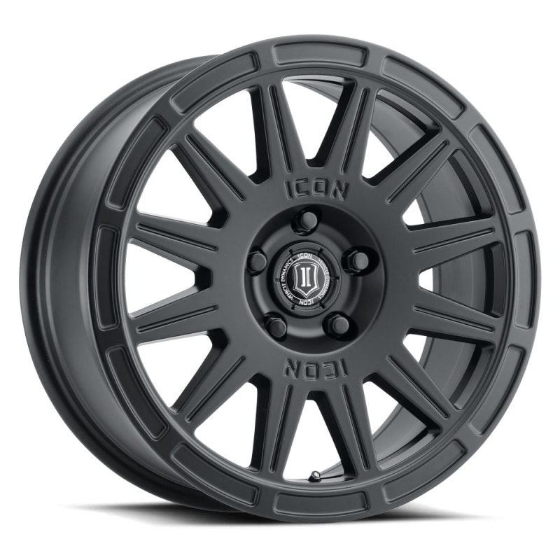 ICON Ricochet 17x8 5x4.5 38mm Offset 6in BS Satin Black Wheel ICON