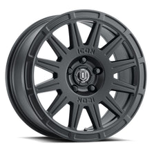 Load image into Gallery viewer, ICON Ricochet 17x8 5x4.5 38mm Offset 6in BS Satin Black Wheel ICON