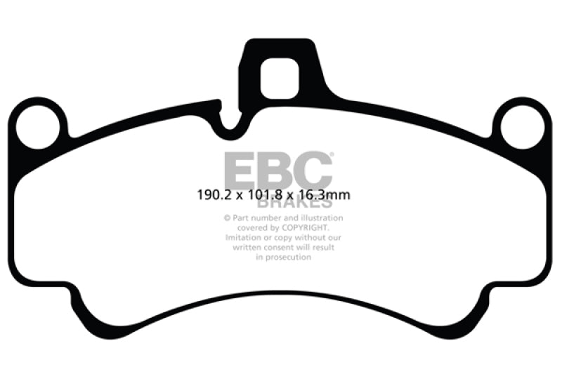 EBC 01-03 Porsche 911 (996) (Cast Iron Rotor only) 3.6 Twin Turbo GT2 Redstuff Front Brake Pads EBC