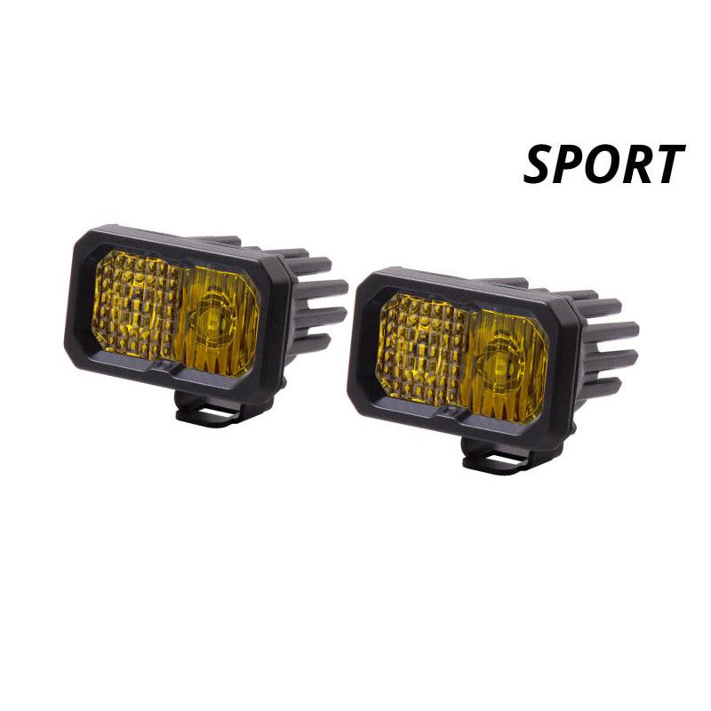 Diode Dynamics Stage Series 2 In LED Pod Sport - Yellow Fog Standard ABL (Pair)-Light Accessories and Wiring-Diode Dynamics-691026125770-
