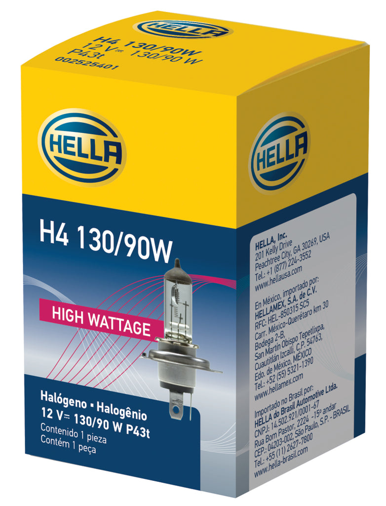 Hella H4 12V 130/90W Halogen Headlight Bulb - Universal-Bulbs-Hella