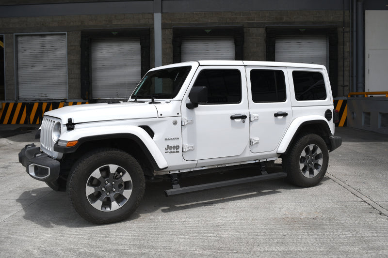 Go Rhino 18-23 Jeep Wrangler 4dr E-BOARD E1 Electric Running Board Kit (Drilling Req.) - Tex. Blk Go Rhino