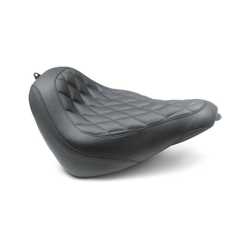 Mustang 18-21 Harley Softail Slim Wide Tripper Solo Seat Diamond Stitch - Black Mustang Motorcycle