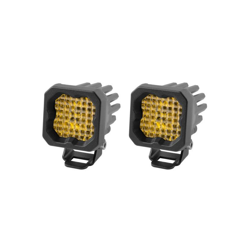 Diode Dynamics Stage Series C1 LED Pod Sport - Yellow Wide Standard ABL (Pair)-Light Accessories and Wiring-Diode Dynamics-691026129310-