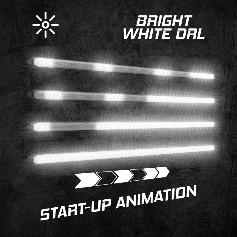 XK Glow 14In Switchback Grill Lights with Start-up Animation & Sequential Turn Signals-Light Bars & Cubes-XKGLOW