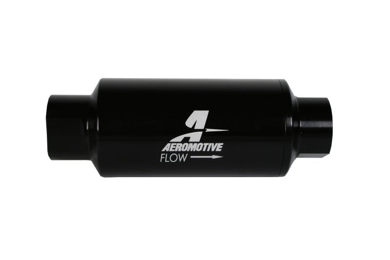 Aeromotive In-Line Filter 10AN 10 Micron Microglass Element Bright-Dip Black 2in OD - Black Ops Auto Works