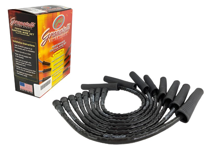Granatelli 10-14 Ford 6.2L Perf Wire Set w/Inserts/Black Hi-Temp Jacket/Black Fire Sleeve Granatelli Motor Sports