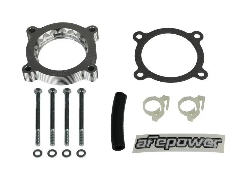 aFe 11-14 Ford Mustang/ 11-14 Ford F-150 V6 3.7L Silver Bullet Throttle Body Spacer - Silver - Black Ops Auto Works