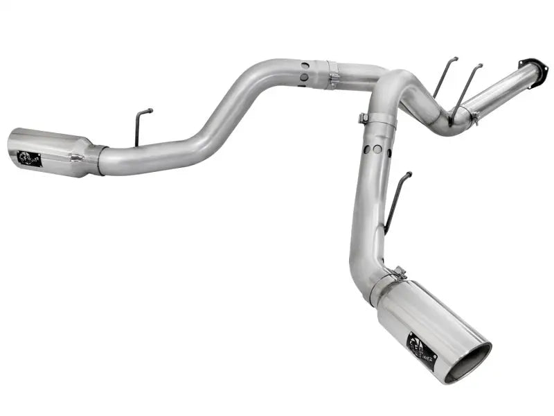 aFe Atlas Exhaust 4in DPF-Back Exhaust Aluminized Steel Polished Tip 11-14 ford Diesel Truck V8-6.7L - Black Ops Auto Works