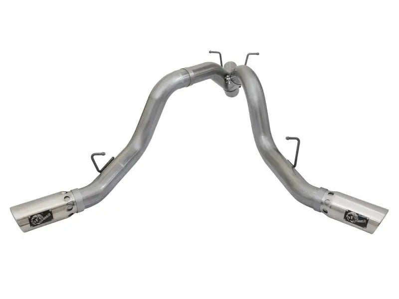 aFe Large Bore-HD 4in 409-SS DPF-Back Exhaust w/Dual Polished Tips 2017 GM Duramax V8-6.6L (td) L5P - Black Ops Auto Works