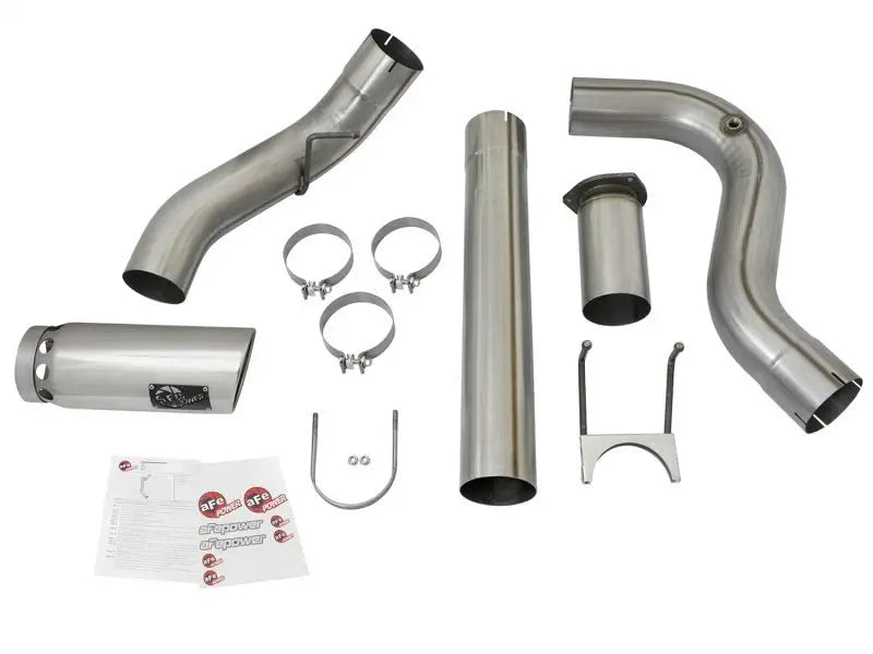 aFe LARGE BORE HD 5in 409-SS DPF-Back Exhaust w/Polished Tip 2017 Ford Diesel Trucks V8 6.7L (td) - Black Ops Auto Works