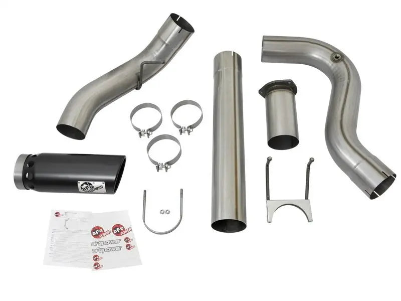 aFe Large Bore-HD 5in DPF Back 409 SS Exhaust System w/Black Tip 2017 Ford Diesel Trucks V8 6.7L(td) - Black Ops Auto Works