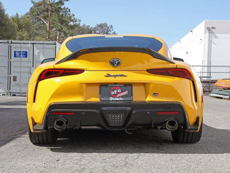 aFe POWER Takeda 2021 Toyota Supra 2.0L (t) 2.5in-3in 304 SS CB Exhaust w/ Carbon Tips - Black Ops Auto Works
