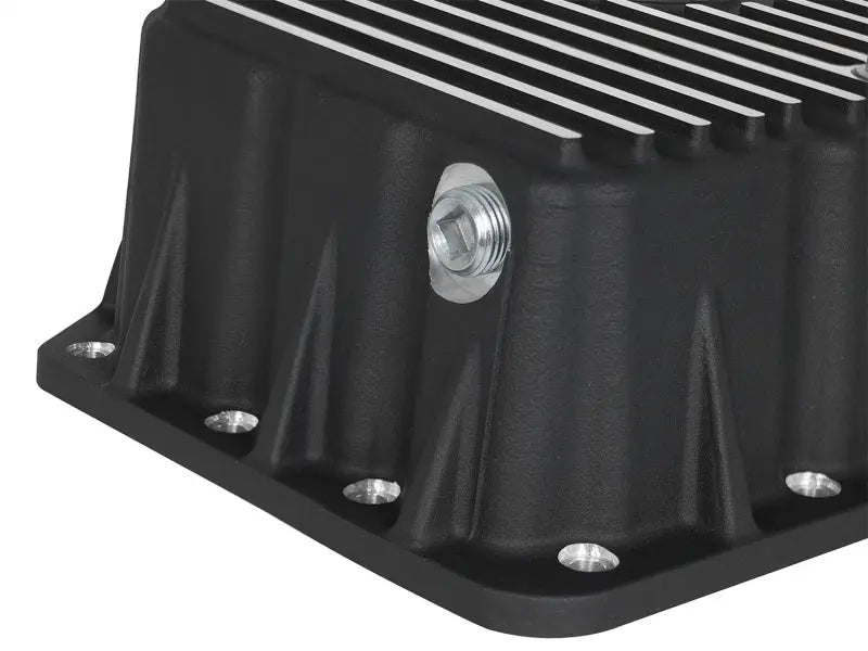 AFE Pro Series Engine Oil Pan Black w/Machined Fins; 11-16 Ford Powerstroke V8-6.7L (td) - Black Ops Auto Works