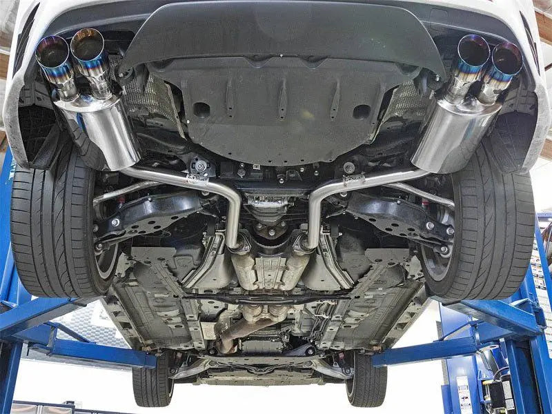 aFe Takeda 16-17 Lexus RC 200T 2.0L (t) 2in. SS Axle-Back Exhaust System w/Polished Blue Tips - Black Ops Auto Works