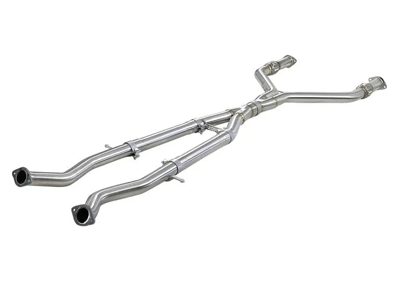 aFe Takeda 2.5in to 3in 304 SS Y-Pipe Exhaust System 16-18 Infiniti Q50/Q60 V6-3.0L (tt) - Black Ops Auto Works