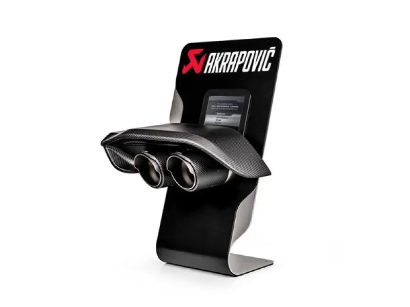Akrapovic Counter Display with Sample Tail Pipe Set and Carbon Diffuser (High Gloss) - Black Ops Auto Works