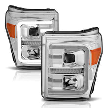Load image into Gallery viewer, ANZO 11-16 Ford F-250/F-350/F-450 Projector Headlights w/ Plank Style Switchback Chrome w/Amber ANZO ANZ111407