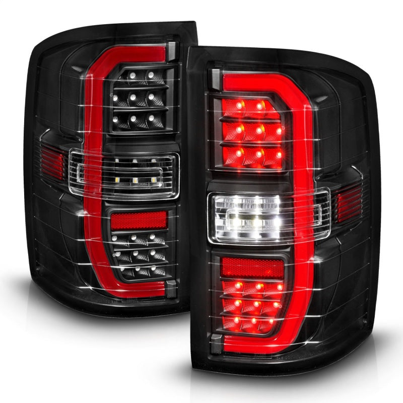 ANZO 14-18 GMC Sierra 1500 Full LED Taillights Black Housing Clear Lens (w/C Light Bars) ANZO ANZ311464