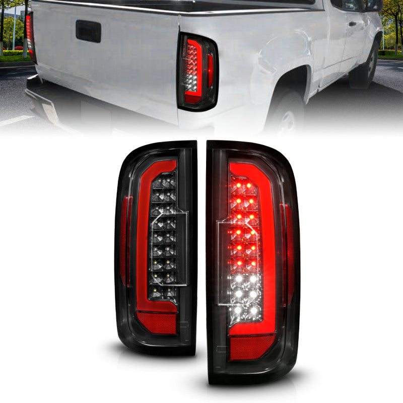 ANZO 15-21 GMC Canyon Full LED Taillights w/ Red Lightbar Black Housing/Clear Lens ANZO ANZ311434