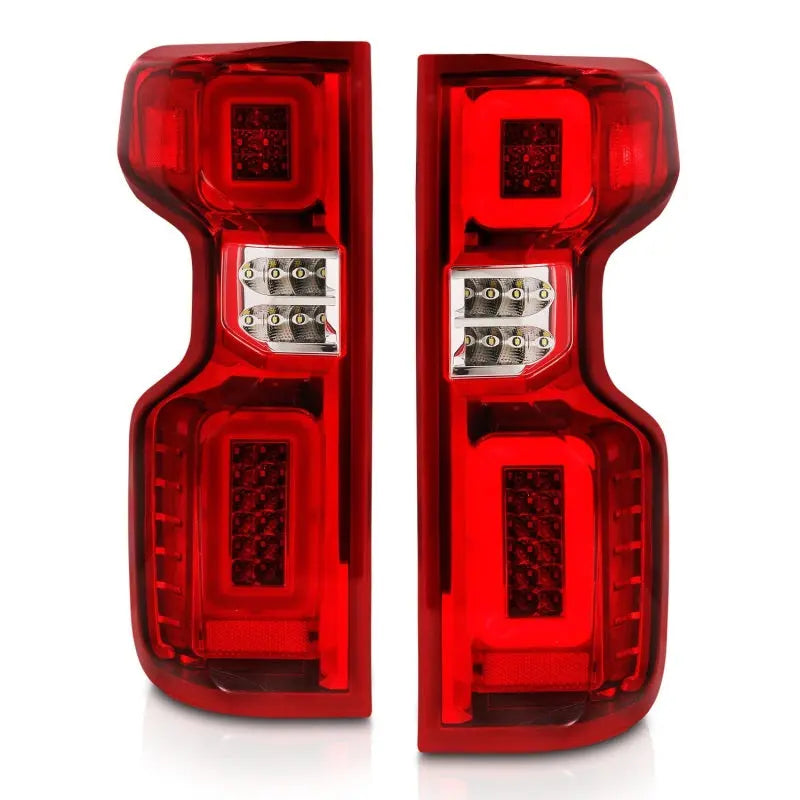 Anzo 19-21 Chevy Silverado Full LED Tailights Chrome Housing Red/Clear Lens G2 (w/C Light Bars) ANZO ANZ311416
