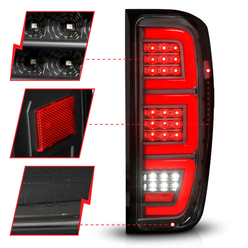 Anzo 19-23 GMC Sierra 1500/2500HD/3500HD Black Replacement Full LED Bar Tail Light ANZO ANZ311457