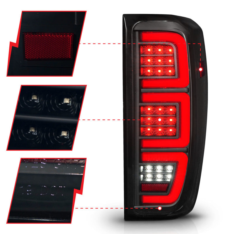 Anzo 19-23 GMC Sierra 1500/2500HD/3500HD Smoke Black Replacement Full LED Bar Tail Light ANZO ANZ311458