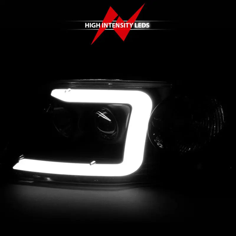 ANZO 1997-2003 Ford F-150 Projector Headlights w/ Light Bar Black Housing ANZO ANZ111503