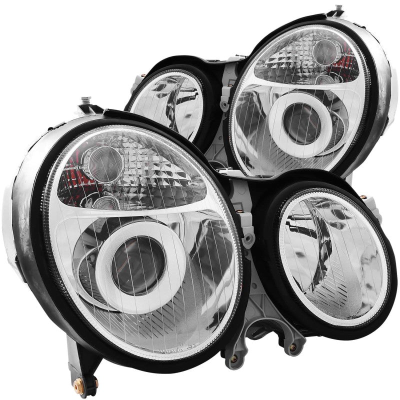 ANZO 1999-2002 Mercedes Benz E Class W210 Projector Headlights Chrome ANZO ANZ121086