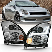 Load image into Gallery viewer, ANZO 2003-2007 Infiniti G35 Projector Headlight Plank Style Black (HID Compatible, No HID Kit ) ANZO ANZ121557