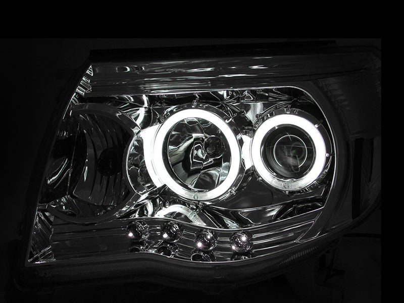 ANZO 2005-2011 Toyota Tacoma Projector Headlights w/ Halos Chrome ANZO ANZ121281