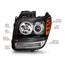 Load image into Gallery viewer, ANZO 2007-2012 Dodge Nitro Projector Headlights w/ Halo Black (CCFL) G2 ANZO ANZ111145