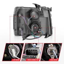 Load image into Gallery viewer, ANZO 2007-2013 Chevrolet Silverado 1500 Projector w/ Light Bar Black Housing w/ Sequential ANZO ANZ111545