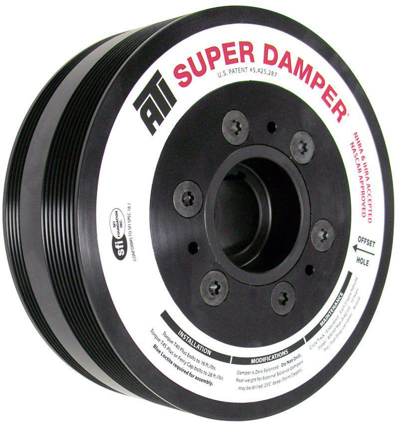 ATI Damper - 7.65in - Alum - 8 & 4 Grv - LS7 - Y Body Corvette - Gen 5 Z28 - LS3 - OEM Size - 2 Ring - Black Ops Auto Works