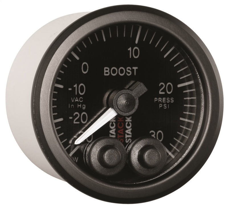 Autometer Stack Instruments 52mm -30INHG To +30PSI Pro Control Boost Pressure Gauge - Black - AutoMeter ATMST3512