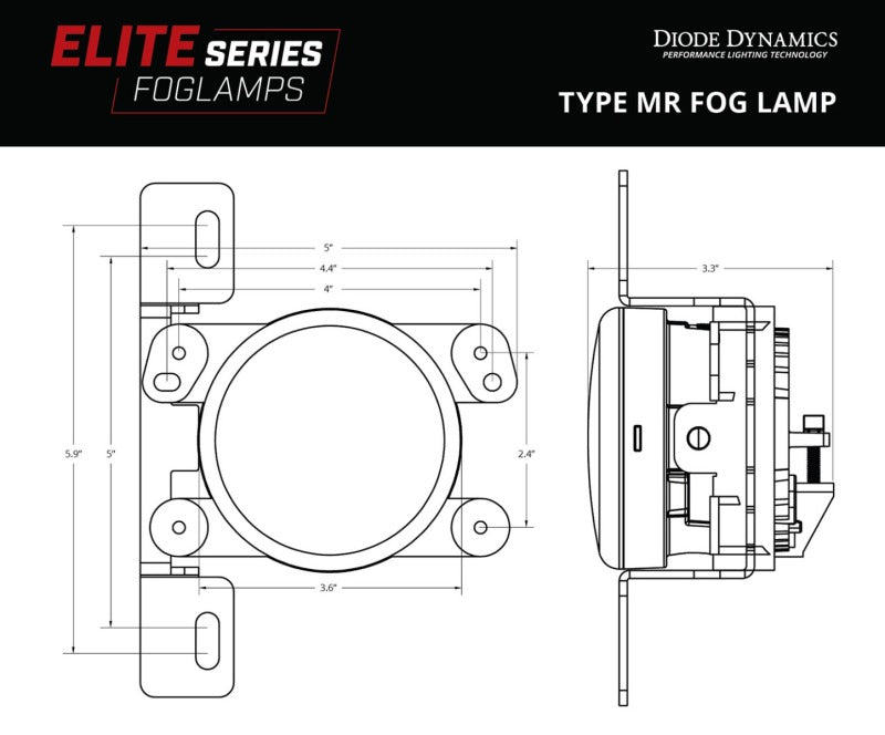 Diode Dynamics Elite Series Type MR Fog Lamps - White (Pair) Diode Dynamics